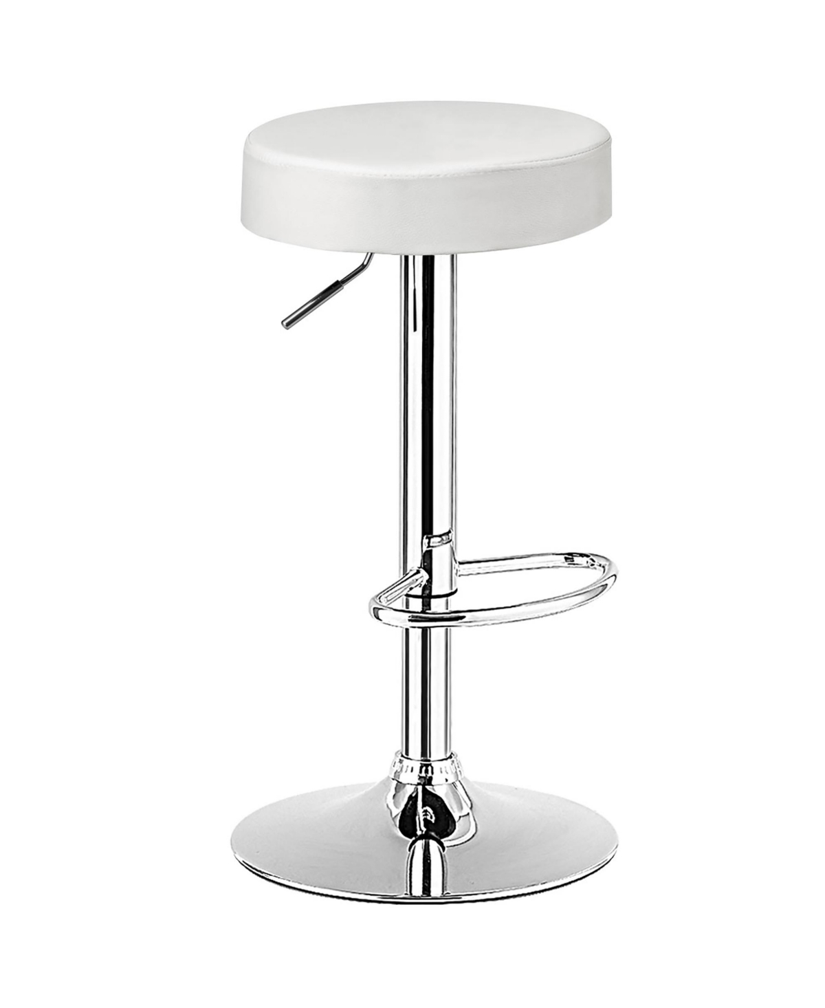 Costway 1 Pc Round Bar Stool Adjustable Swivel Pub Chair U Leather
