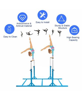 Kids Gymnastics Parallel Bars Double Horizontal Bars Adjustable
