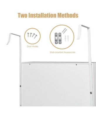 Wall Door Mounted Mirror Jewelry Cabinet Organizer