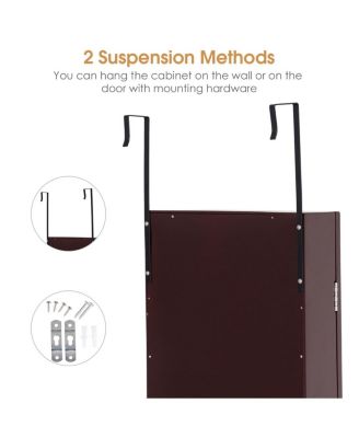 Wall Door Mounted Mirrored Jewelry Cabinet Storage Organizer