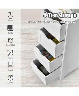Floor Storage Cabinet Bathroom Organizer Free Standing 3 Drawers