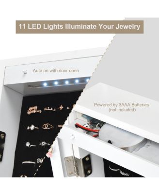 Wall Door Mounted Mirrored Jewelry Cabinet