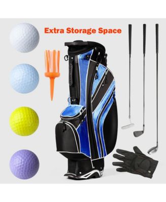 Golf Stand Cart Bag Club w/6 Way Divider Carry Organizer
