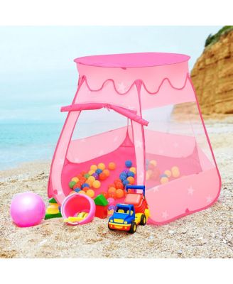 Kid Outdoor Indoor Princess Play Tent Playhouse Ball Tent Toddler Toys w/ 100 Balls