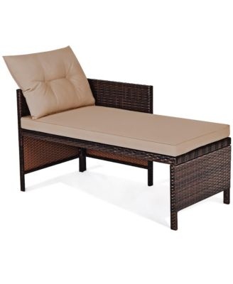 3PCS Patio Wicker Rattan Sofa Set Outdoor Sectional Conversation Set Garden Lawn