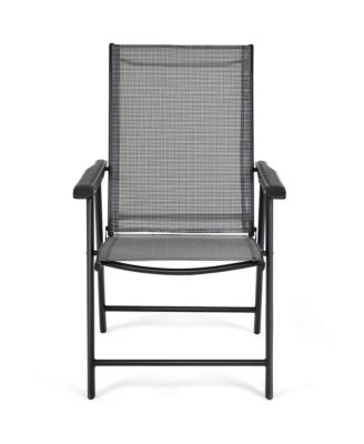 Set of 4 Outdoor Patio Folding Chairs Camping Deck Garden Pool Beach W/Armrest