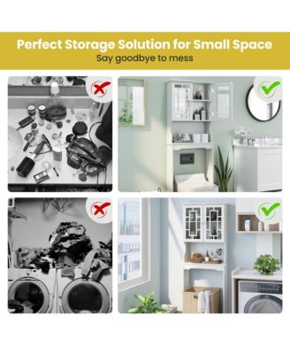 Bathroom Spacesaver Over the Toilet Door Storage Cabinet Tower Organizer