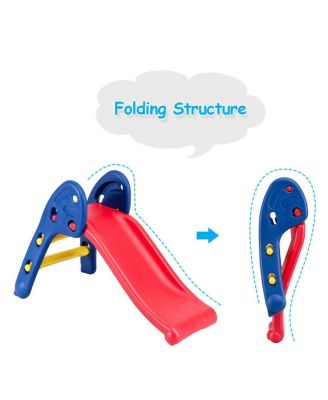 2 Step Children Folding Slide Plastic Fun Toy Up-down Suitable for Kids