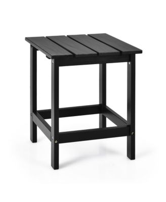 2 PCS Patio 15'' End Side Coffee Table Square Wooden Slat Deck