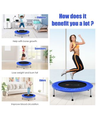 38" Mini Folding Trampoline Portable Recreational Fitness Rebounder
