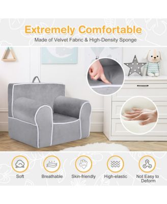 Kids Sofa Toddler Foam Filled Armchair Velvet Fabric Baby