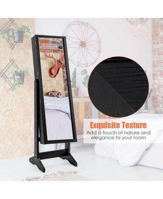 Jewelry Cabinet Stand Mirror Armoire Lockable Organizer Large Storage Box