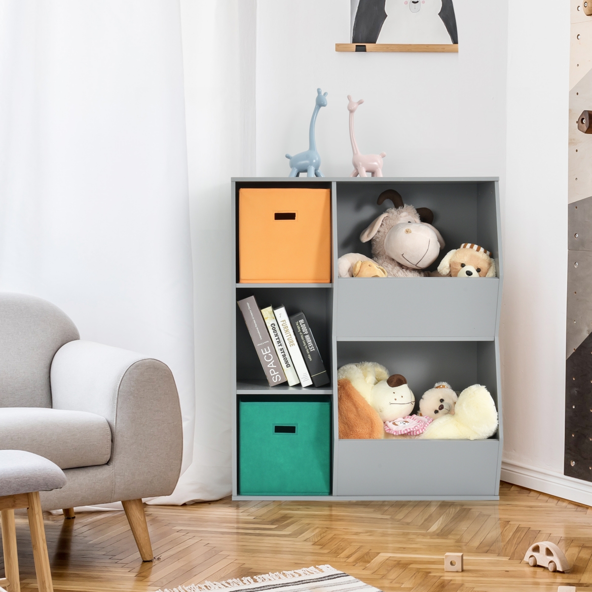 Costway Kids Toy Storage Cubby Bin Floor Cabinet Shelf Organizer