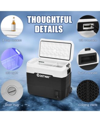 53 QT Portable Car Refrigerator Dual-Zone Car Cooler