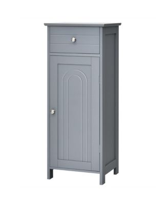 Bathroom Floor Cabinet Wooden Storage Organizer Free-Standing w/ Drawer & Shelf