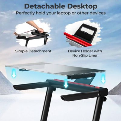 2.25HP 3-in-1 Folding Treadmill W/Table Speaker Remote Control