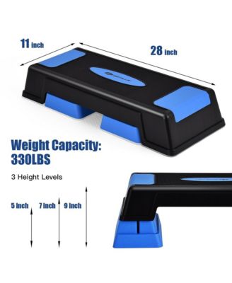 Aerobic Exercise Stepper Trainer W/Riser Adjustable Height