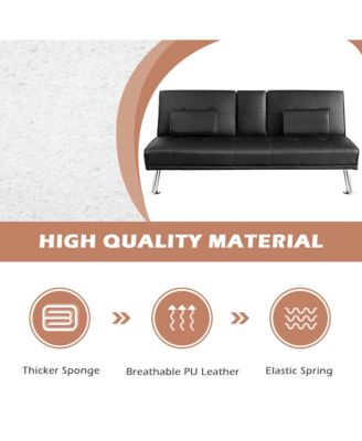 1 piece  Leather Convertible Folding Futon Sofa Bed