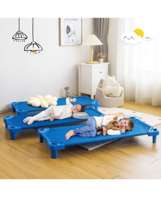 Pack of 6 Kids Stackable Naptime Cot 52" L x 23" W Daycare Rest Mat