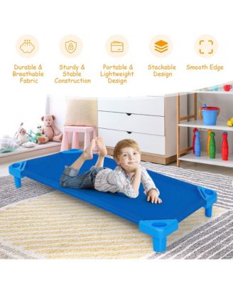 Pack of 6 Kids Stackable Naptime Cot 52" L x 23" W Daycare Rest Mat
