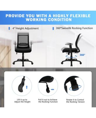 Mesh Office Chair Mid Back Task Chair Height Adjustable