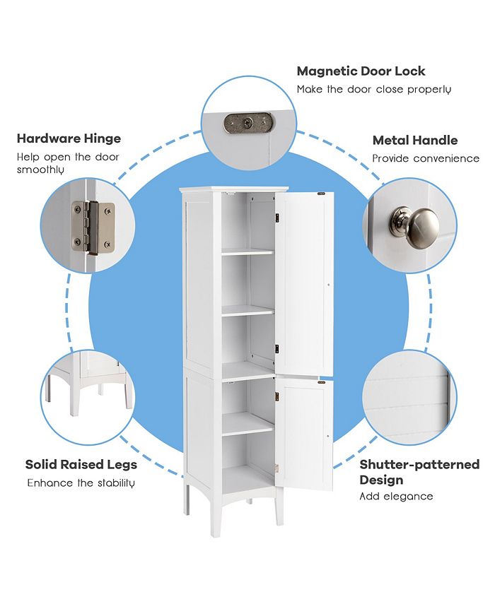 Costway Freestanding Bathroom Storage Linen Tower Kitchen