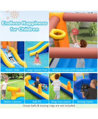 7-In-1 Water Slide Park with Splash Pool and Water Cannon without Blower