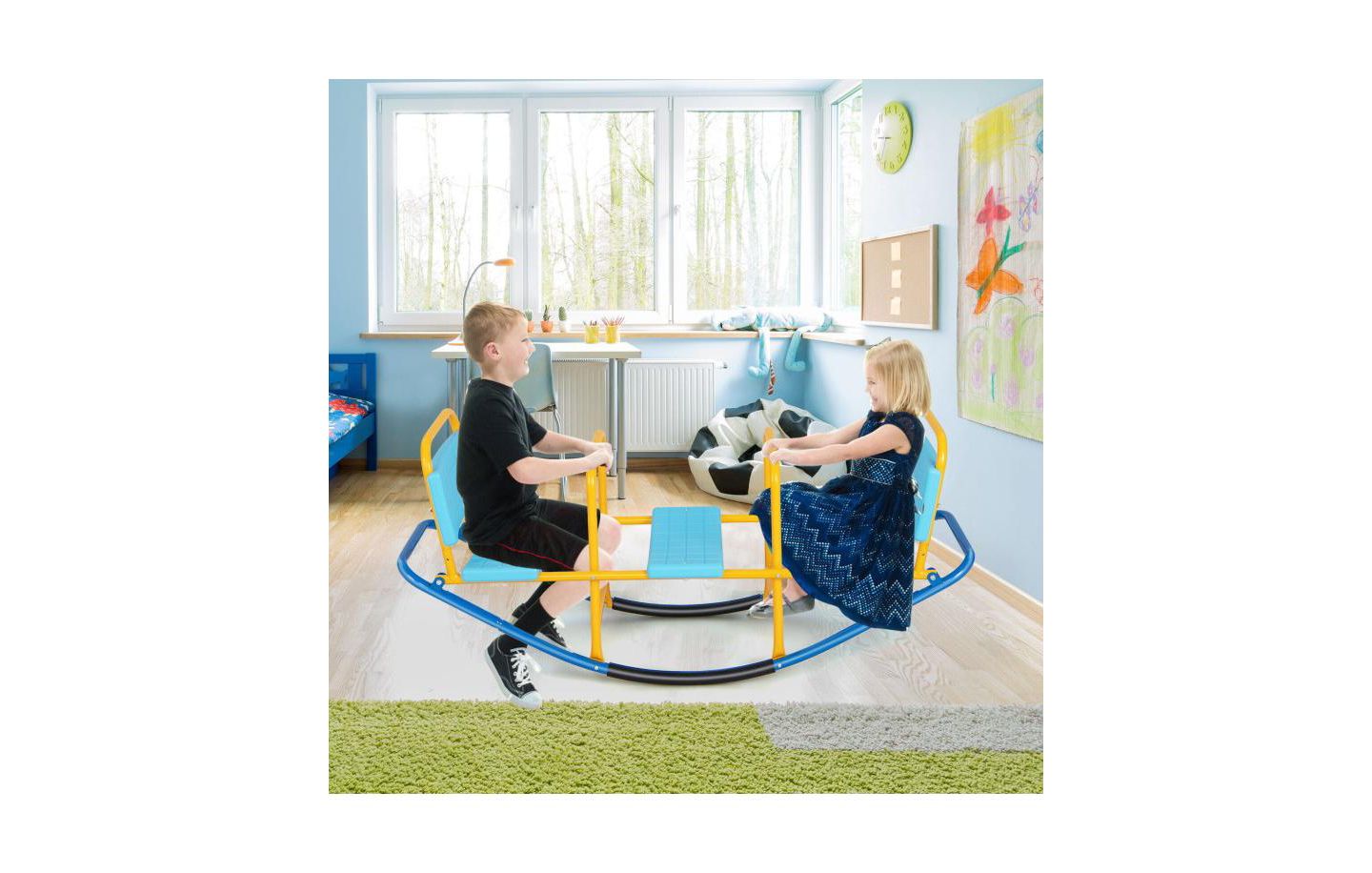Детская игрушка Slickblue Outdoor Kids Seesaw Swivel Teeter for 3 to 8 Years Old, цвет: Синий — фото 7