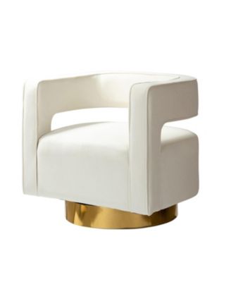 Carisa Contemporary Swivel 29.5" W Barrel Chair with Metal Base