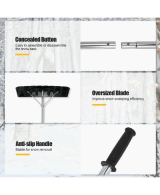 20 Feet Extendable Aluminum Snow Roof Rake with Anti-slip Handle