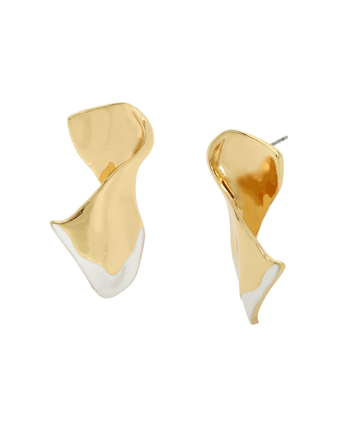 Robert Lee Morris Soho White Molten Twist Patina Post Earrings In White,gold