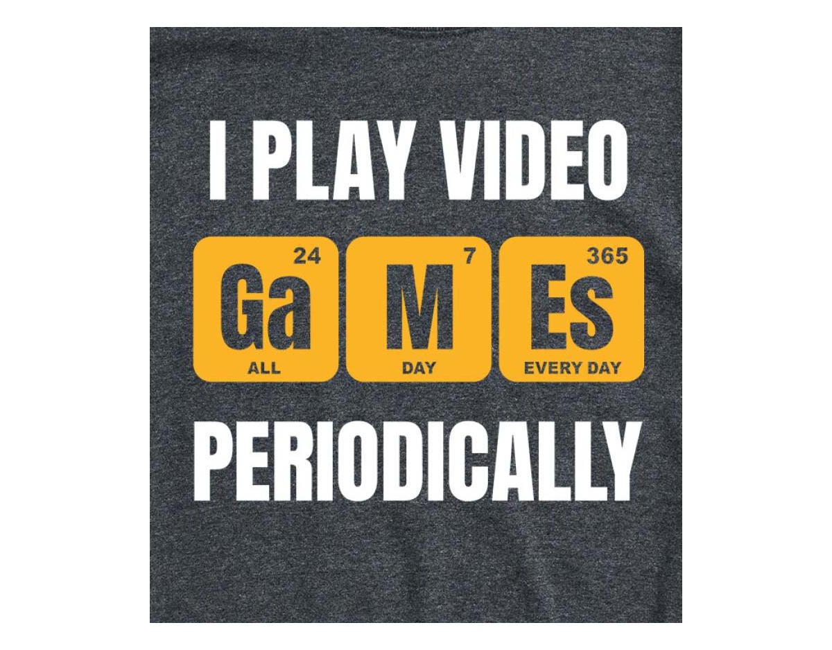 Airwaves Hybrid Apparel I Play Video Games Periodically Mens Short Sleeve Tee In Black