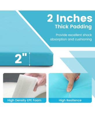 10' x 4' x 2" 4-Panel Folding Exercise Mat with Carrying Handles for Gym Yoga