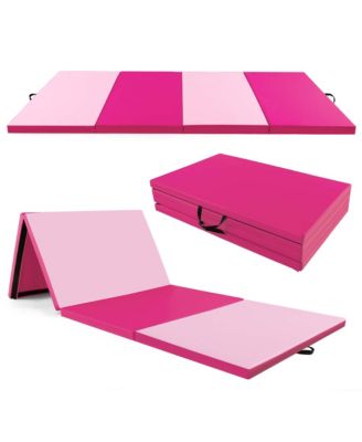 10' x 4' x 2" 4-Panel Folding Exercise Mat with Carrying Handles for Gym Yoga