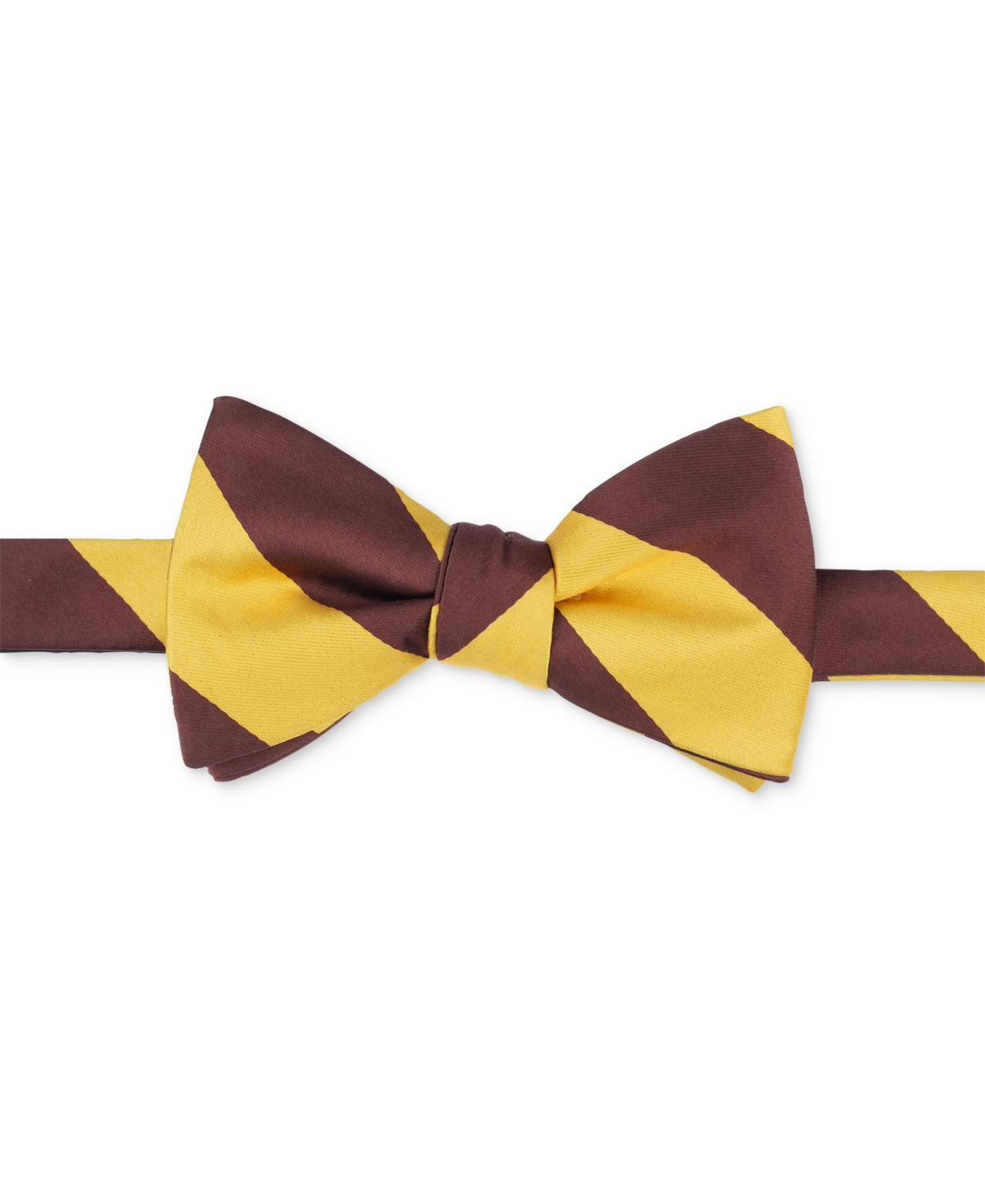 Men's Brown Gold Stripe Bow Tie - Brown Stripe