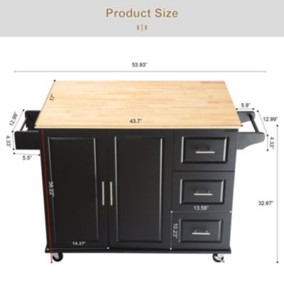 Extendable Table Mobile Kitchen Island