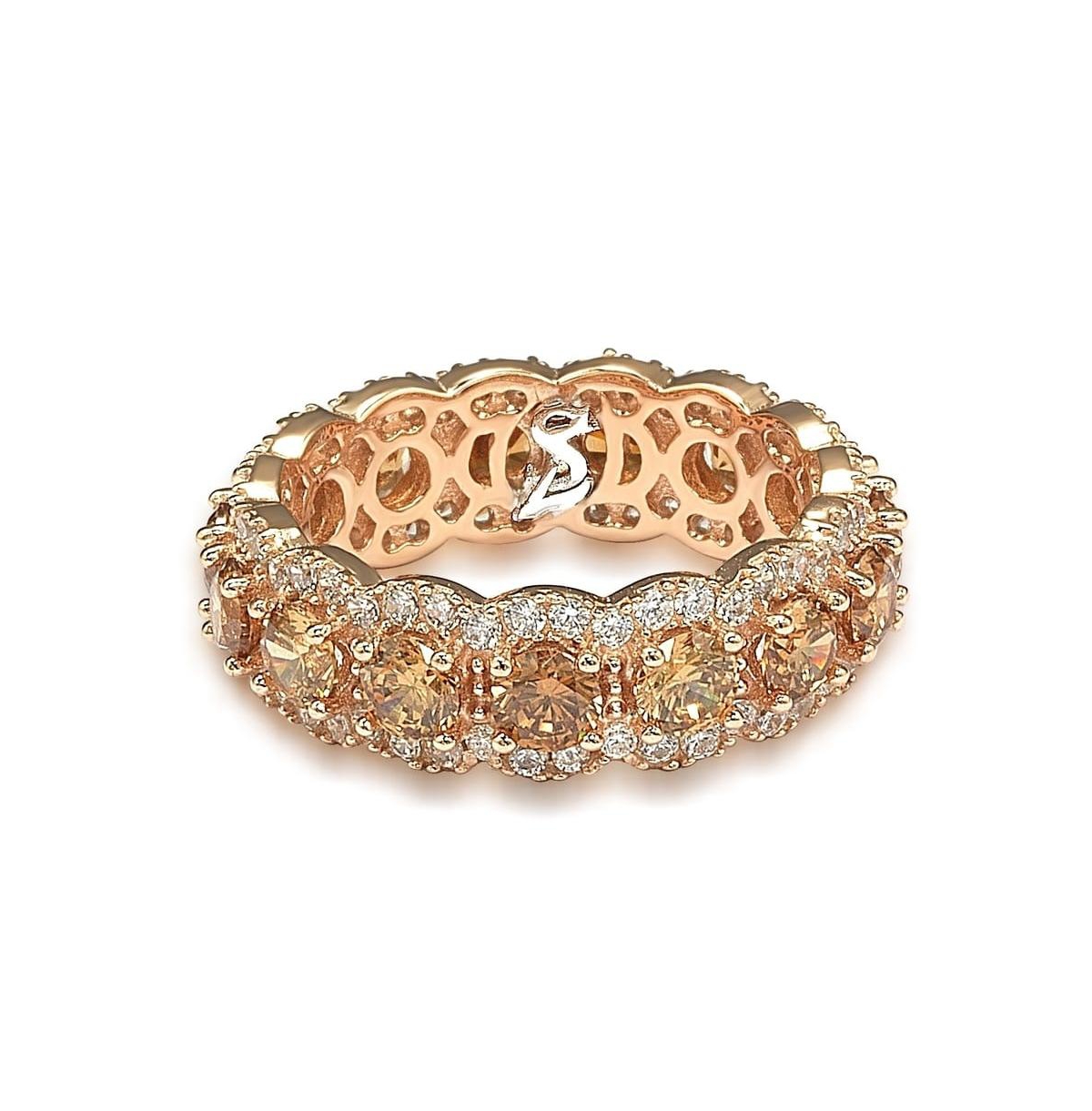 Suzy Levian New York Suzy Levian Sterling Silver Cubic Zirconia Framed Round Eternity Band