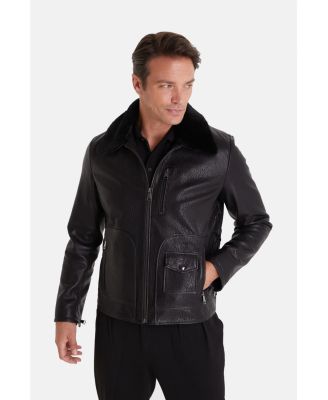 Men's Leather Jacket, Black