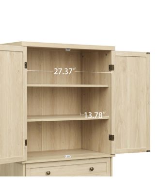4-Door Cabinet with Drawer and Adjustable Shelves