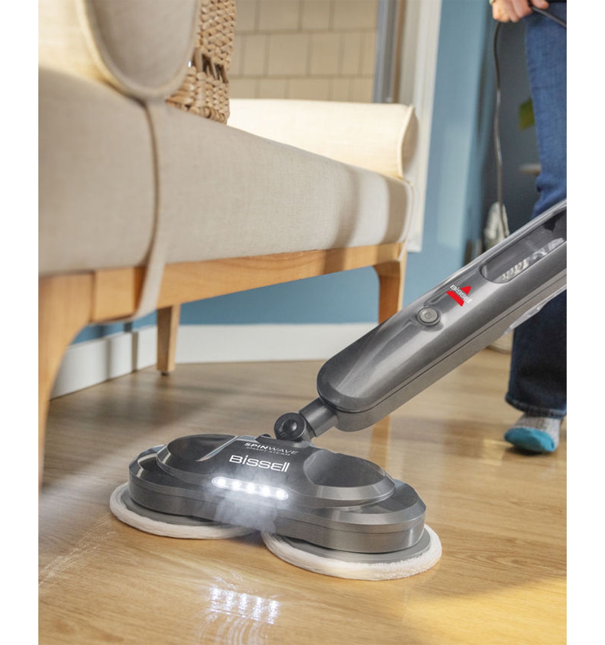 BISSELL SPINWAVE SMART STEAM SCRUBBING SANITIZING SPIN MOP 