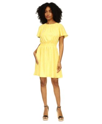 Michael Kors - Women's Animal-Print Smocked-Waist Dress