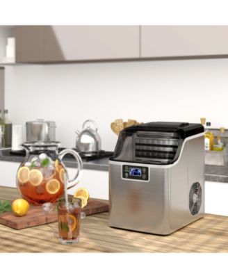 Countertop Electric Ice Maker with Ice Scoop and Basket