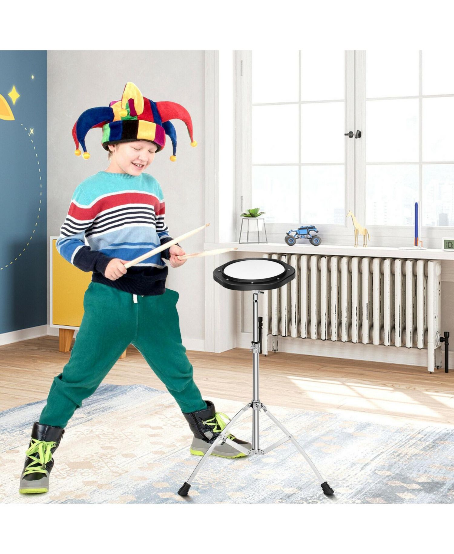 32-Note Glockenspiel Xylophone Percussion Bell Kit with Adjustable Stand