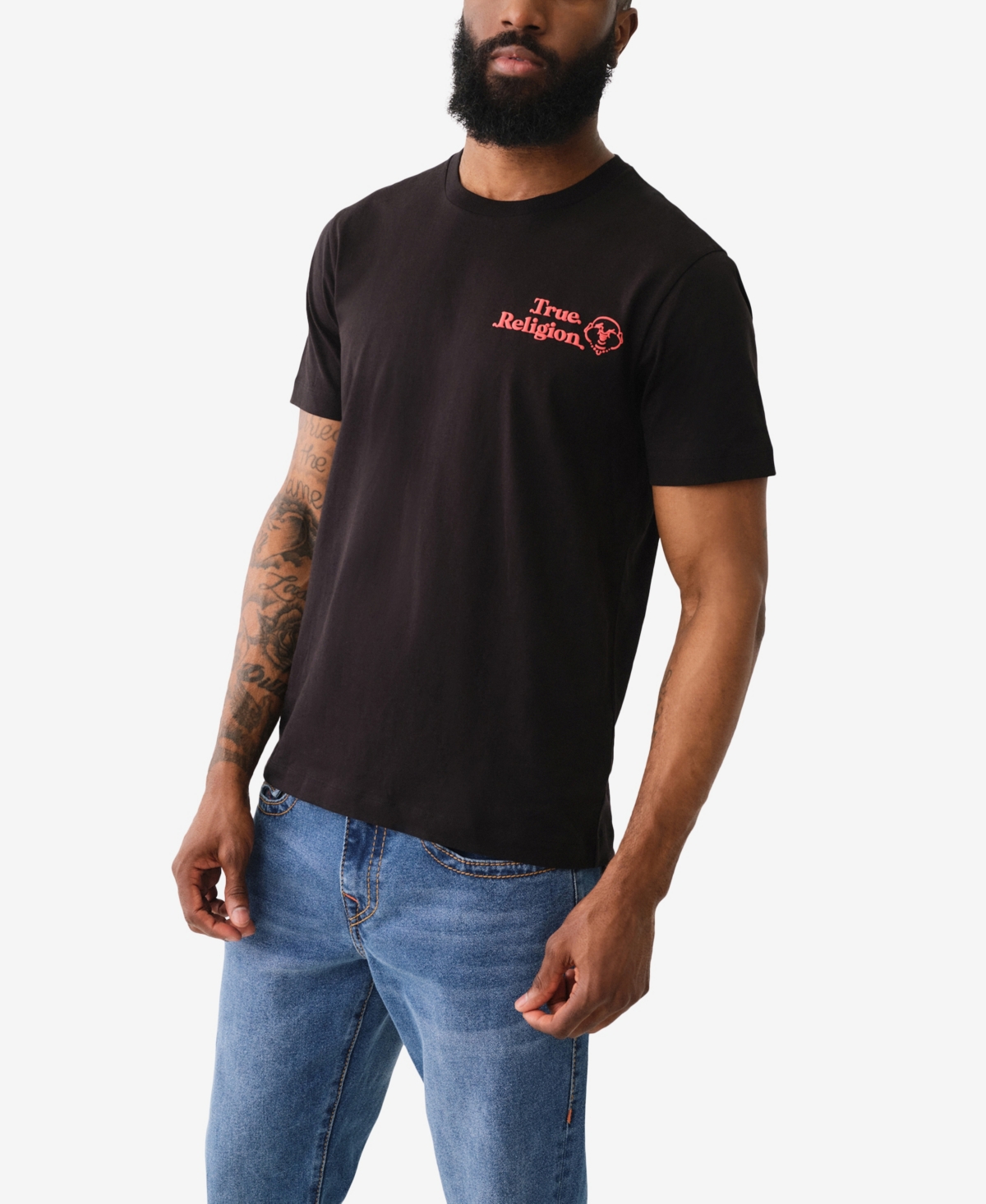 True Religion Men's Short Sleeve Have A Nice Day Puff T-shirts