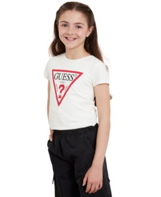 Guess triangle logo t shirt women's online