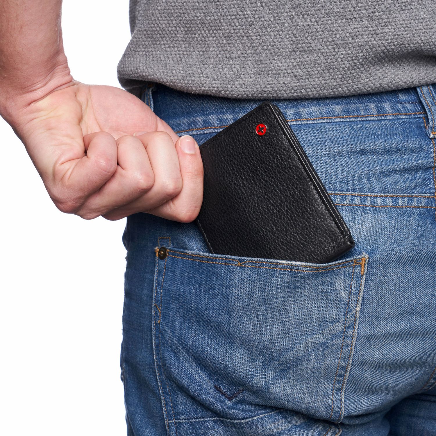 Men's Wallet for Men RFID Protected Leather Wallet Spencer Bifold Divided Bill Section Gift Box 2 ID Windows 14 Card Storage Pockets