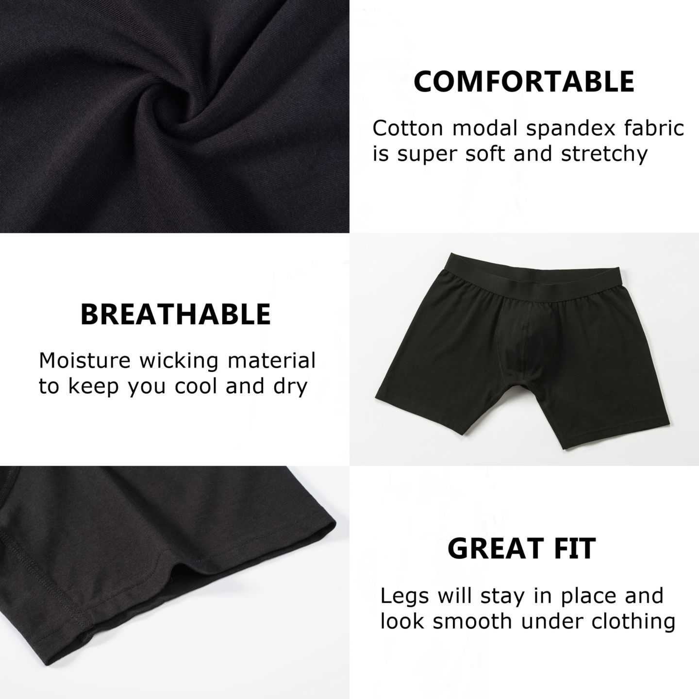 Трусы-боксеры Comfortable для мужчин, 3 шт. — Alpine Swiss, цвет: Чёрный — фото 17
