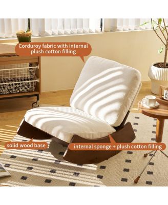 Solid Wood Glider Chair with High-Quality Upholstery