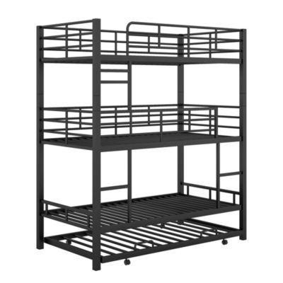 Streamdale Metal Twin Size Triple Bunk Bed With Trundle