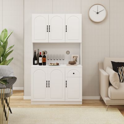 Kitchen Pantry Storage Cabinet With Microwave Oven Countertop